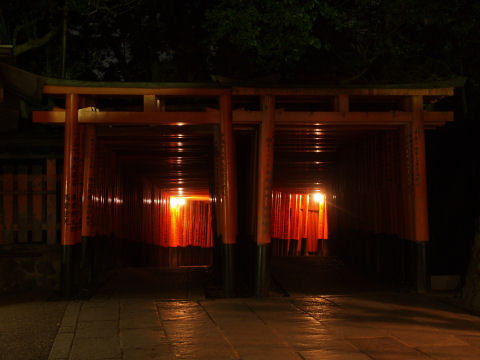 2つ並んだ小さい千本鳥居 帰りバージョン