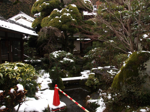 狭いとはいえ商店街に庭園があるのは異質
