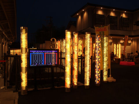 ハイテクっぽいディスプレイの時刻表