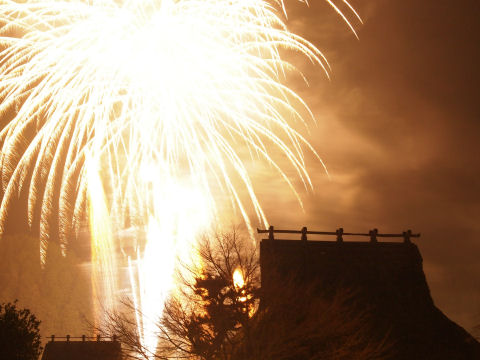 最後の花火 デカいので入らないわ明るすぎるわ
