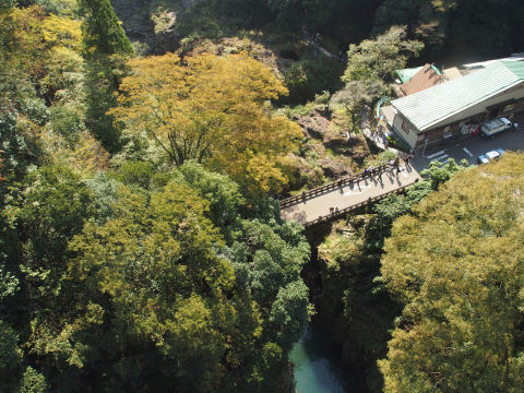 神橋を見下ろす