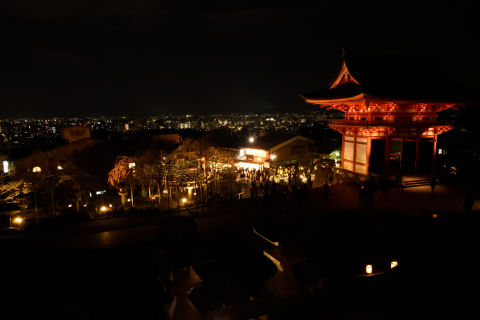 門を含めた夜景