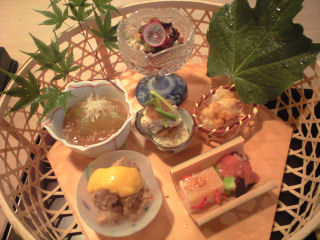 八寸：鰻や鱧てんぷらや冬瓜や色々