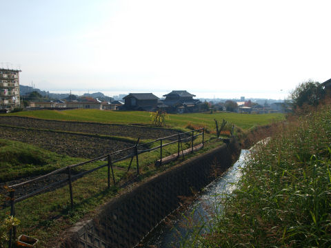 振り返ると琵琶湖が
