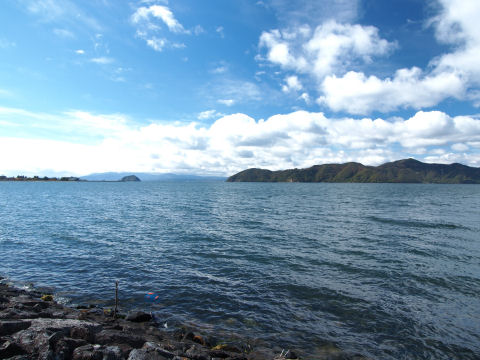 今までで一番竹生島を近くで見たかも