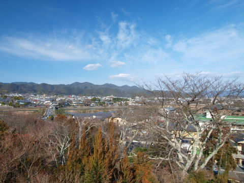 渡月橋が見える