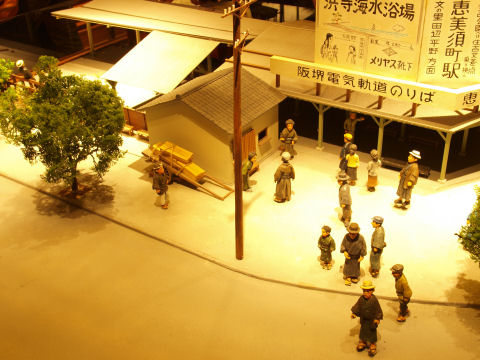 昔の町並みのジオラマ