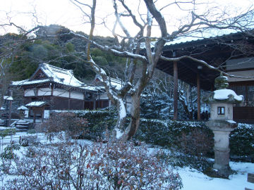 本堂の横，奥は妙見菩薩