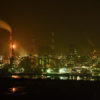 水島コンビナートの工場夜景